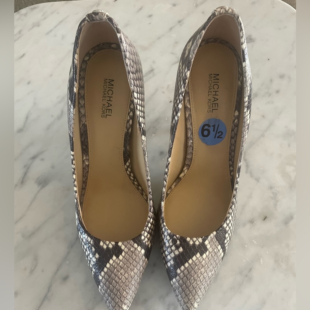 Michael Kors snake skin print heels